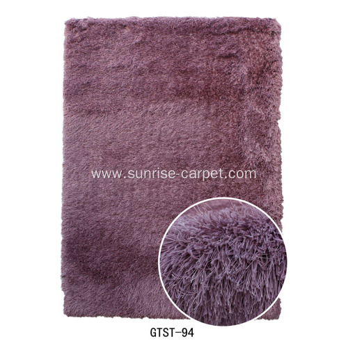 Polyester Elastic & 1200D Silk Shaggy Carpet / Rug Plain Color